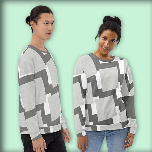 Sweat-Shirt Unisexe "Carreaux Gris"