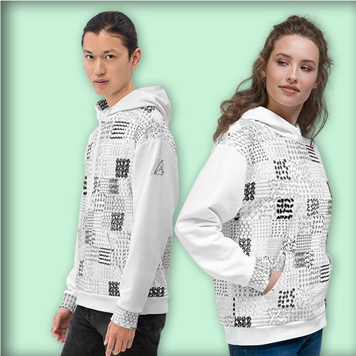 Sweat à capuche Homme "Délire hivernal blanc"