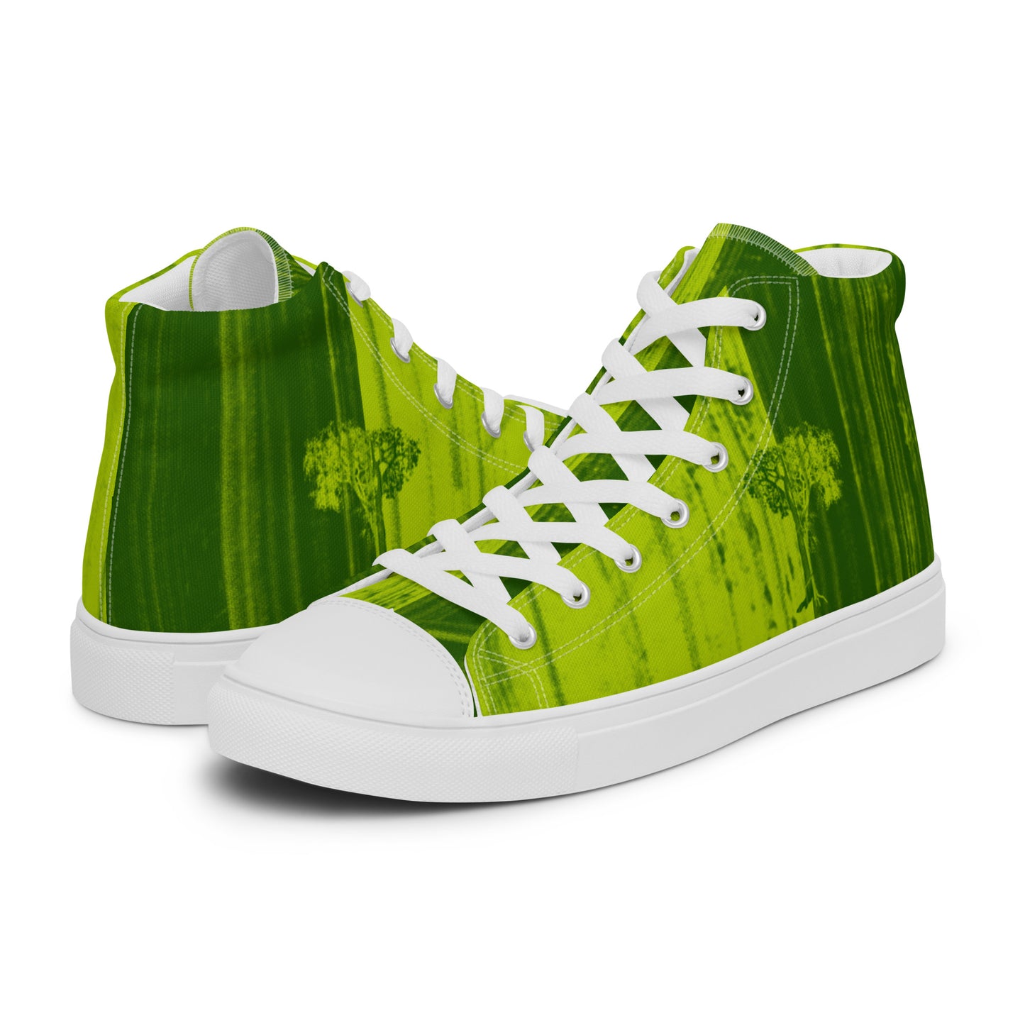 Baskets hautes en toile homme "Green Duo"