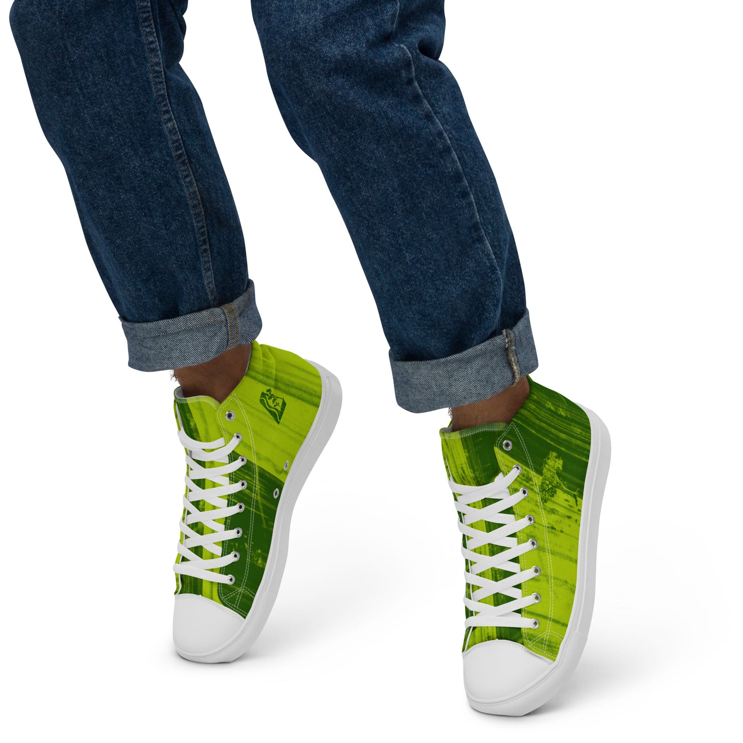 Baskets hautes en toile homme "Green Duo"