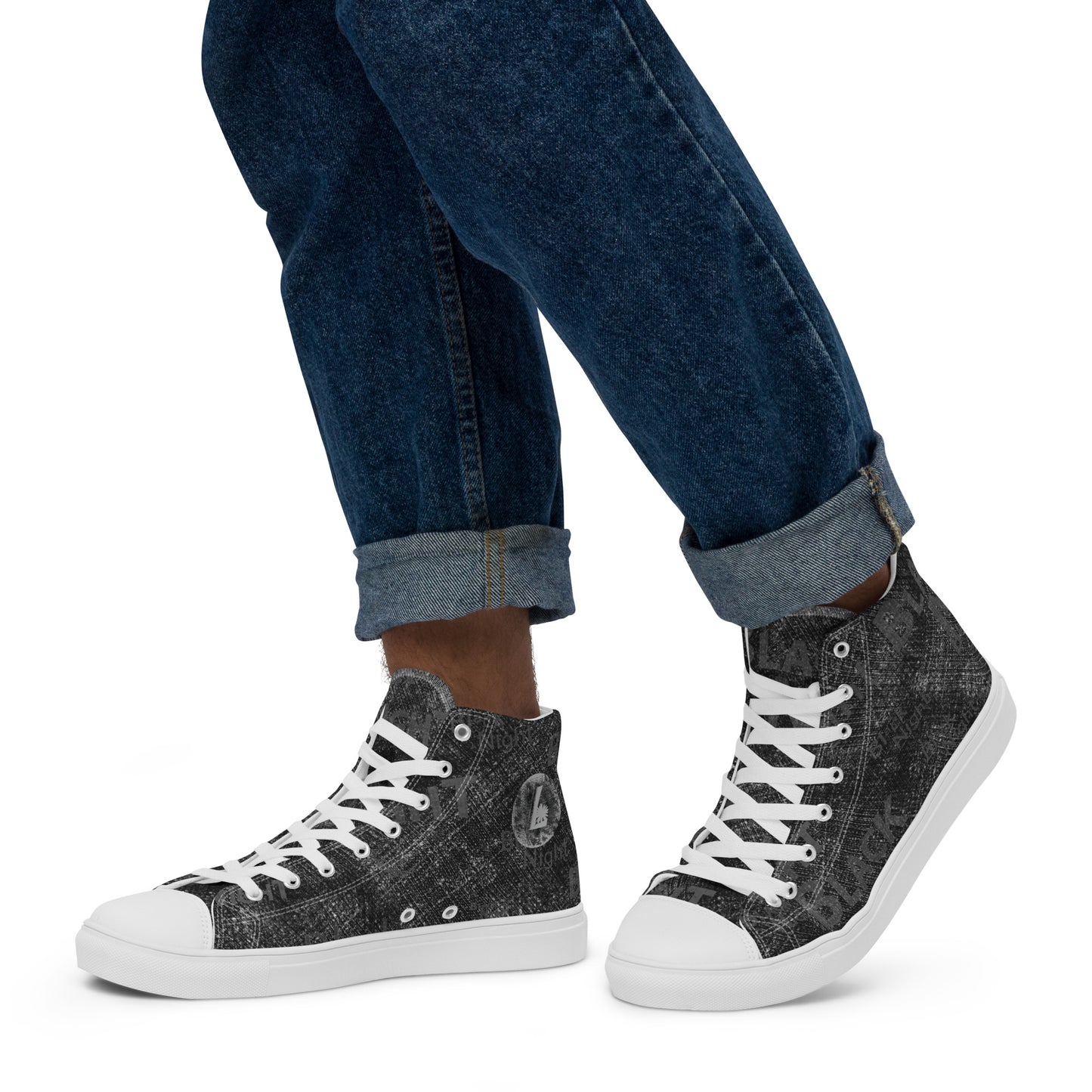 Baskets hautes en toile homme "Spring Black Night"
