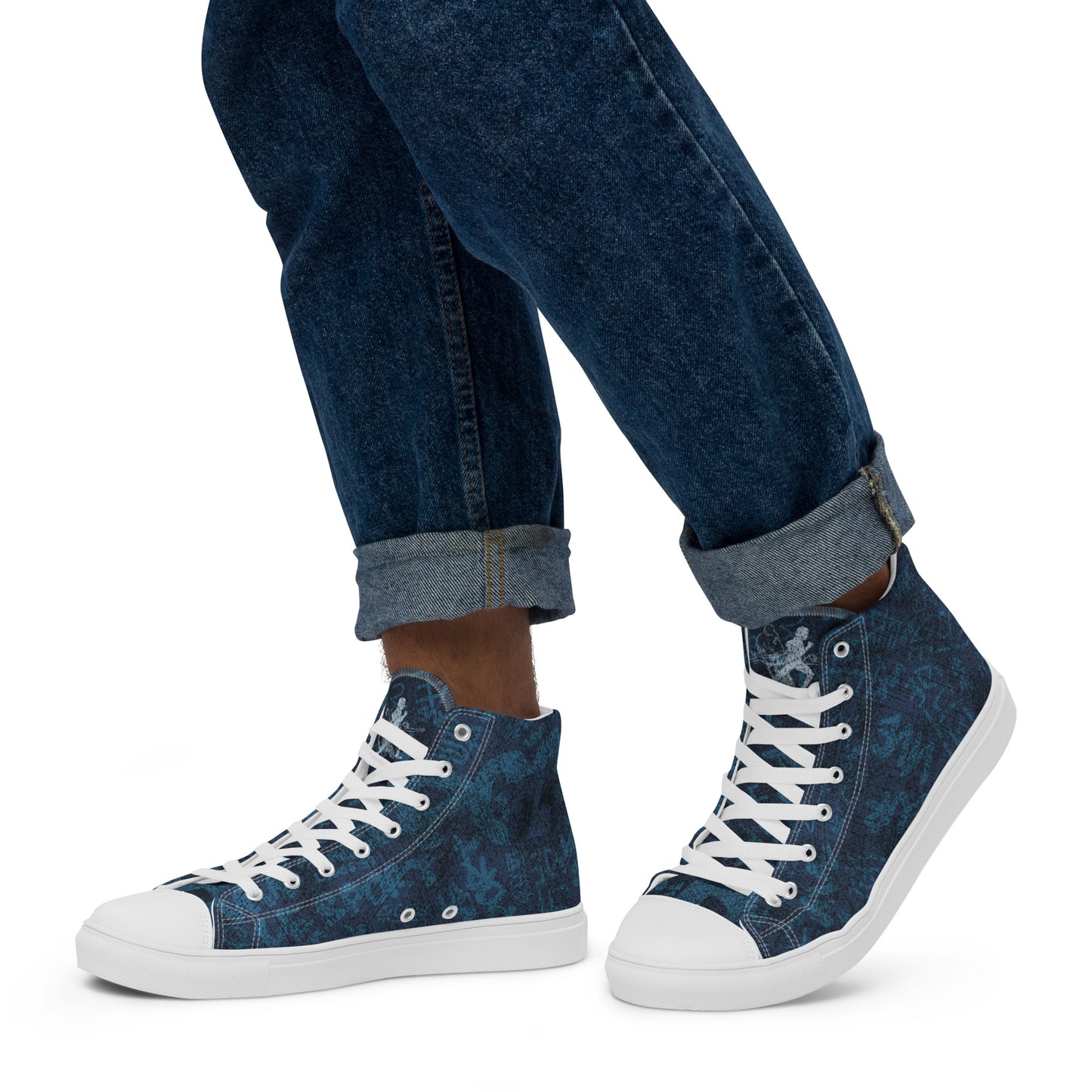 Baskets hautes en toile homme "Spring Blue Night"
