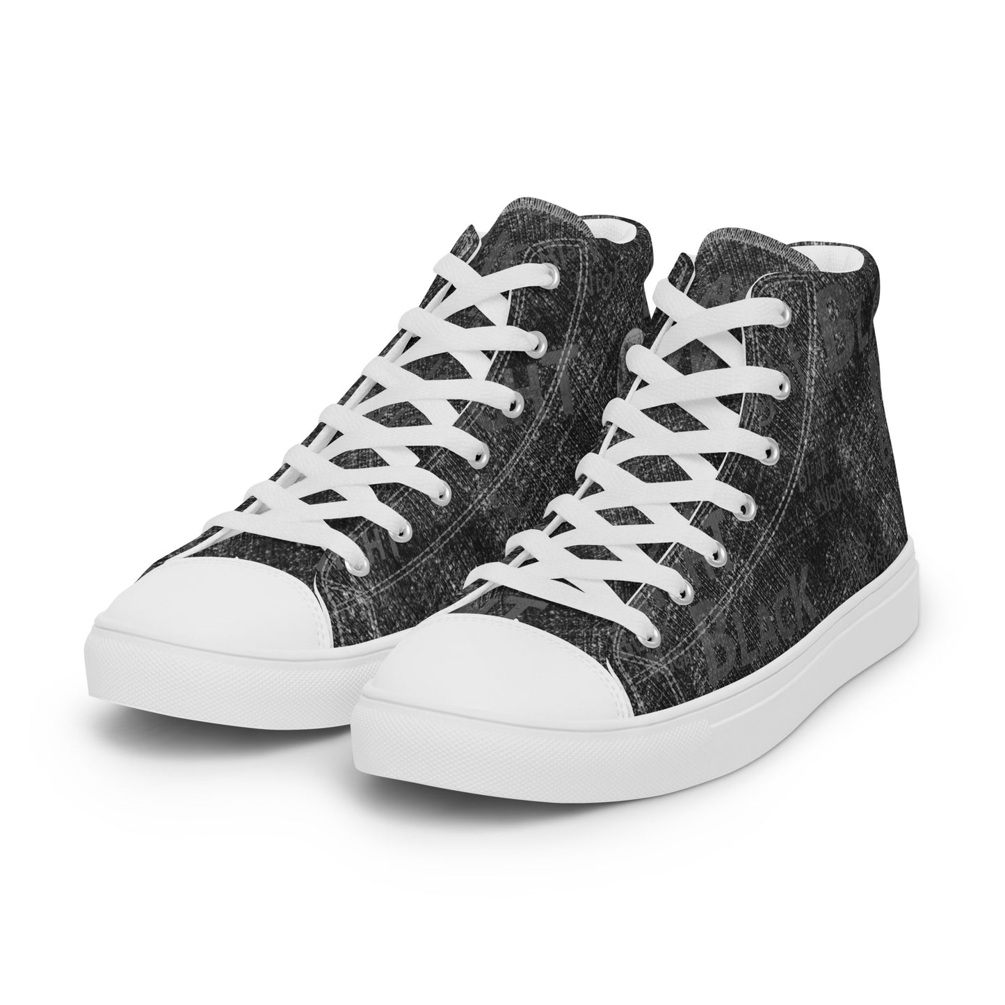 Baskets hautes en toile homme "Spring Black Night"