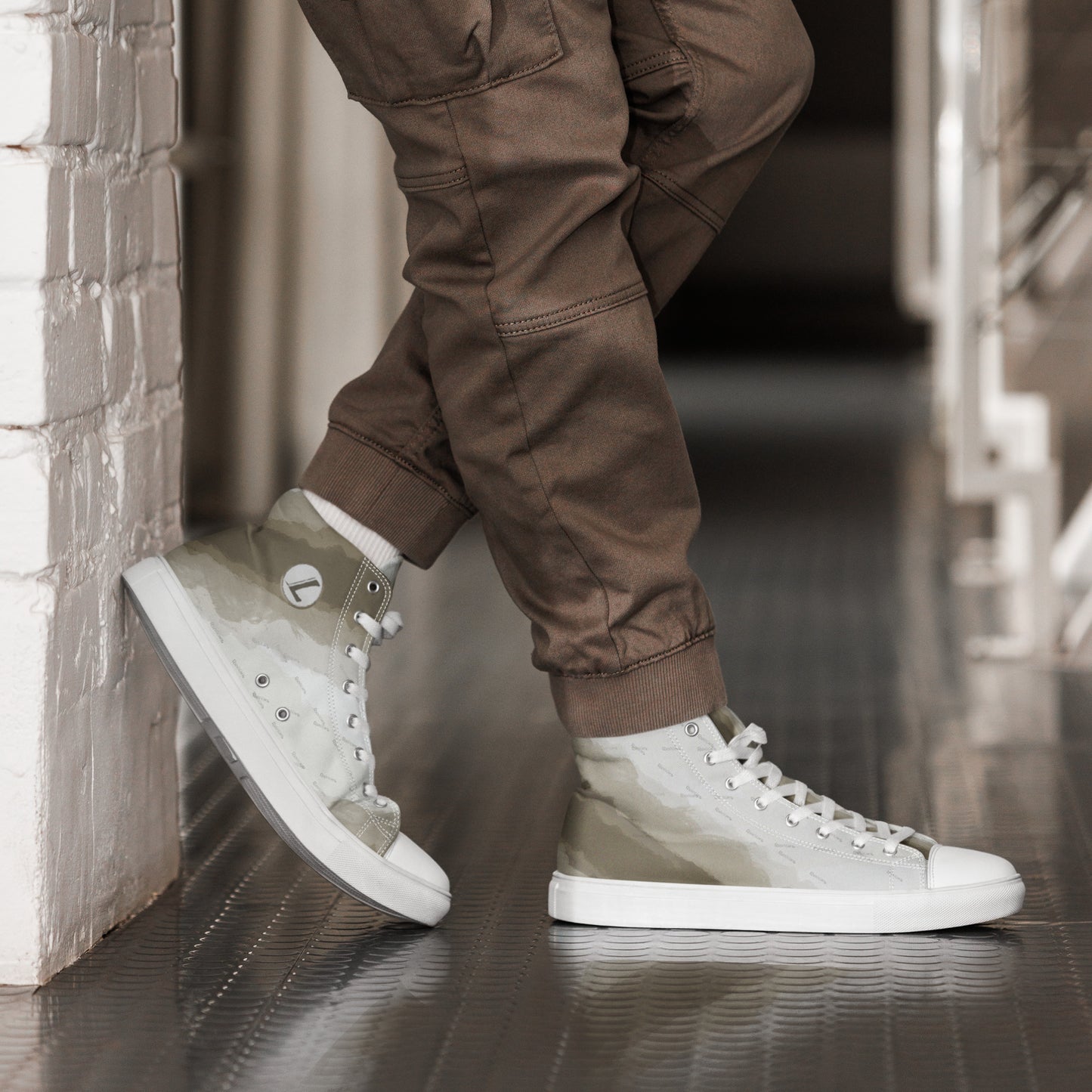 Baskets hautes en toile homme "Running"
