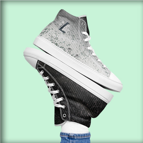 Baskets hautes en toile femme " Spring Black Night"