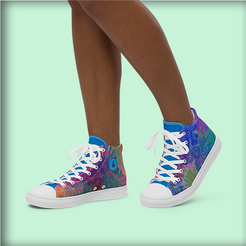 Baskets hautes en toile femme "Sun"