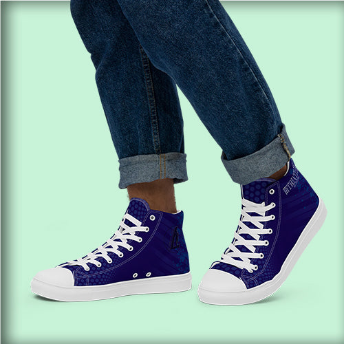 Baskets hautes en toile homme "Tri Blue"