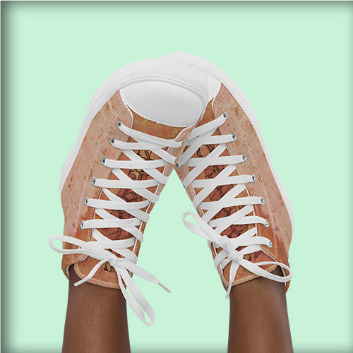 Baskets hautes en toile femme "Tri Brun"