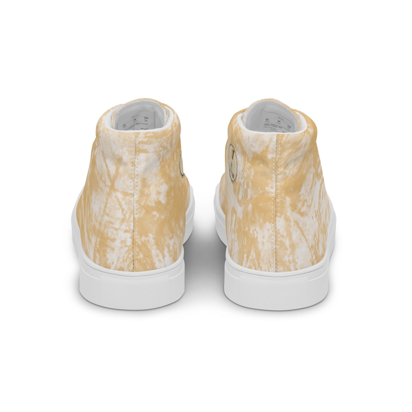 Baskets hautes en toile femme "Orange Blanc"