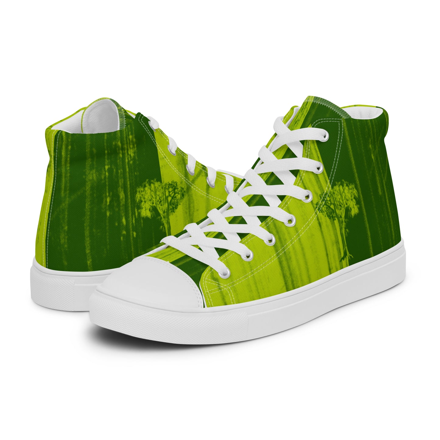 Baskets hautes en toile femme "Green Duo"
