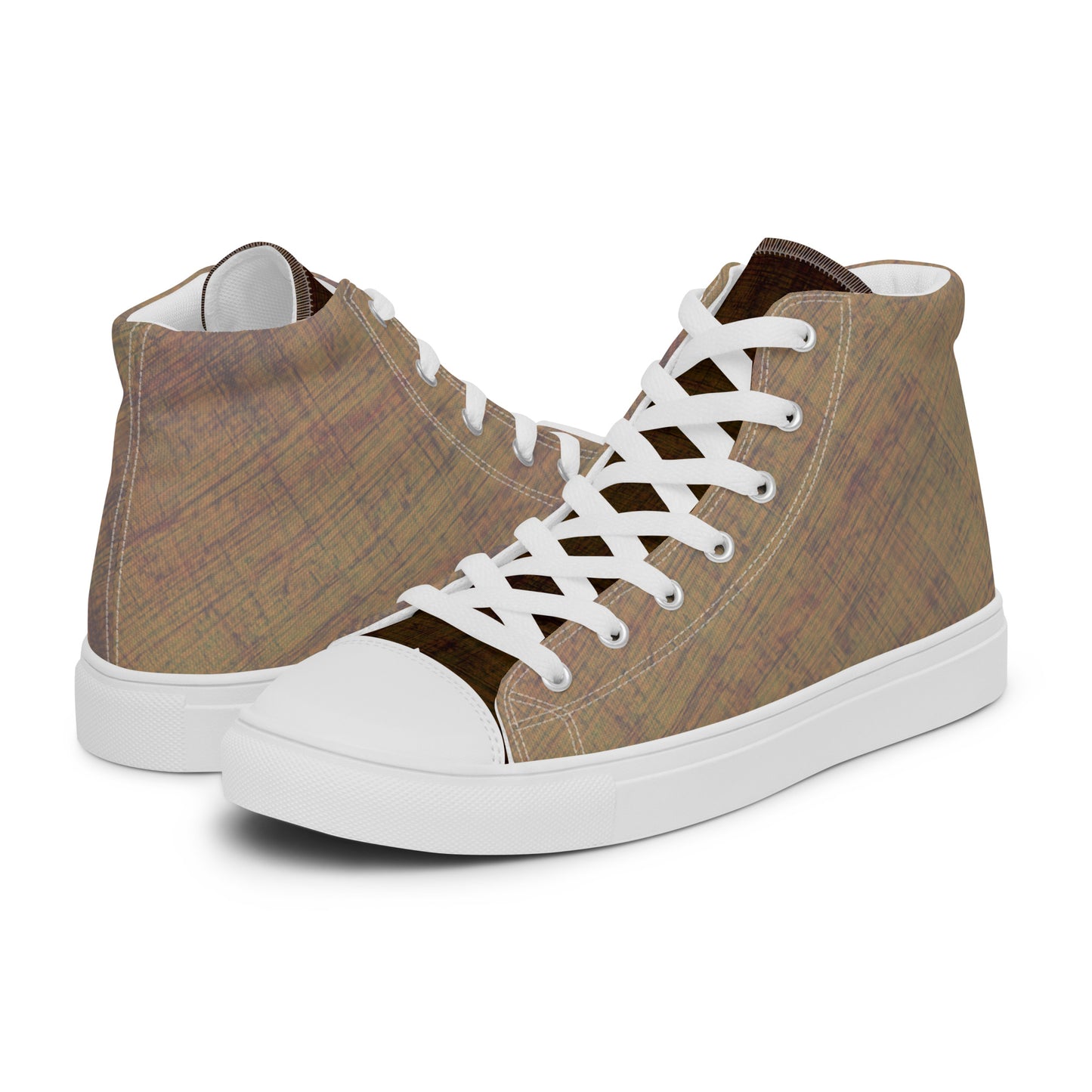 Baskets hautes en toile femme "Ombrelle Brun"