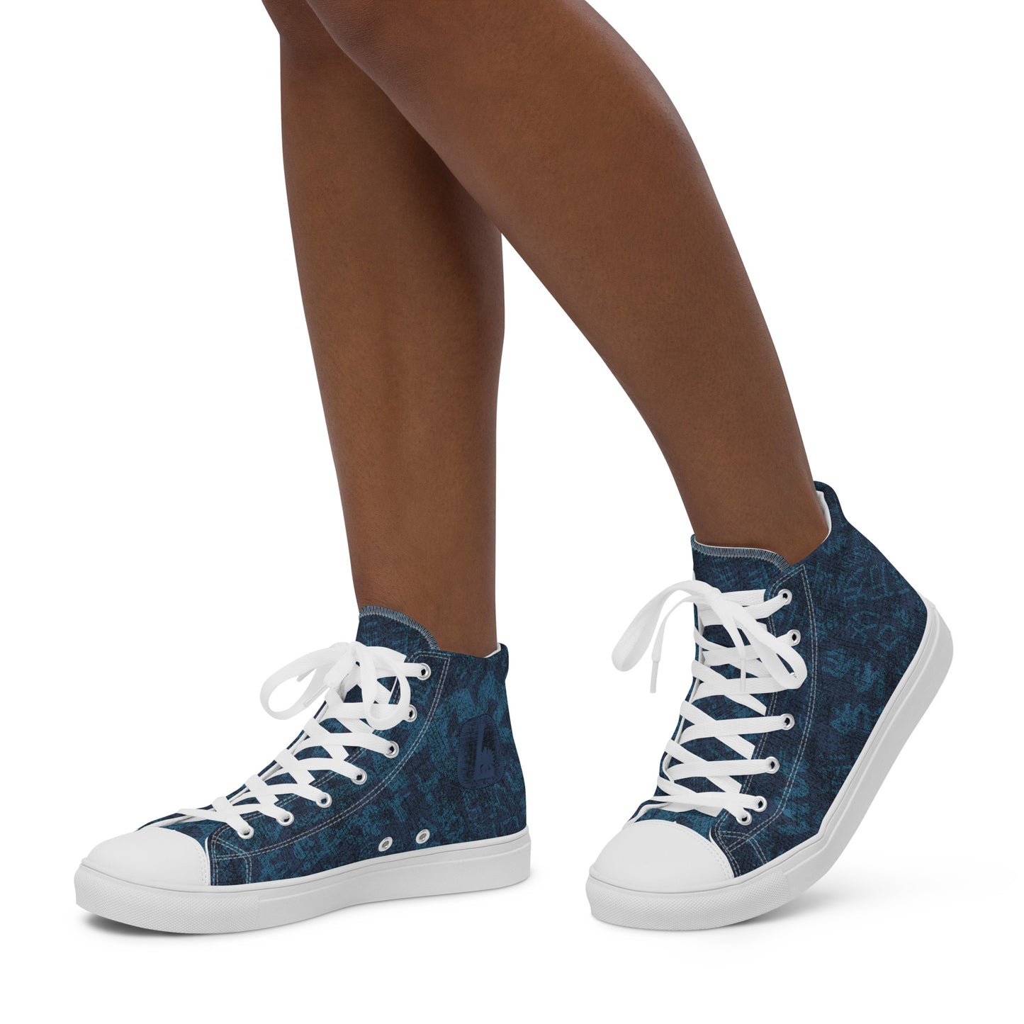 Baskets hautes en toile femme "Spring Blue Night"