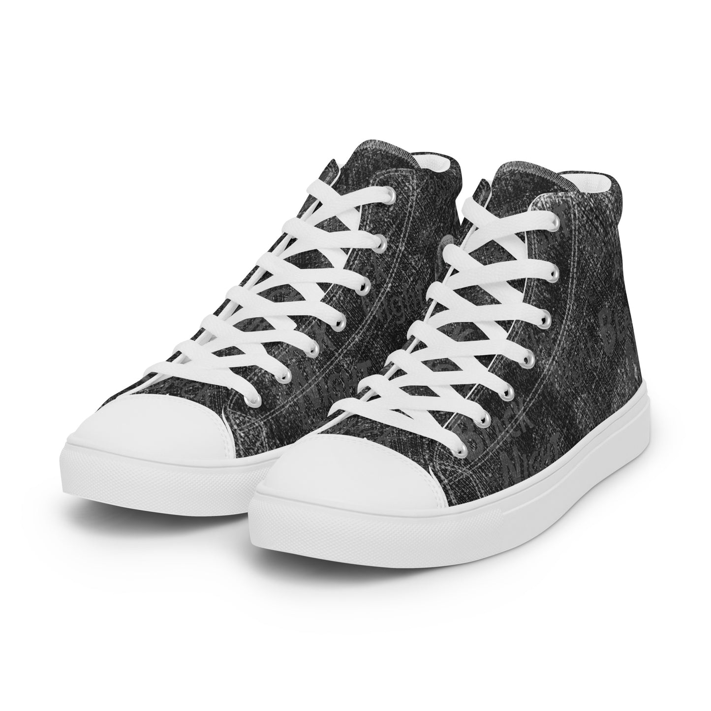 Baskets hautes en toile femme " Spring Black Night"