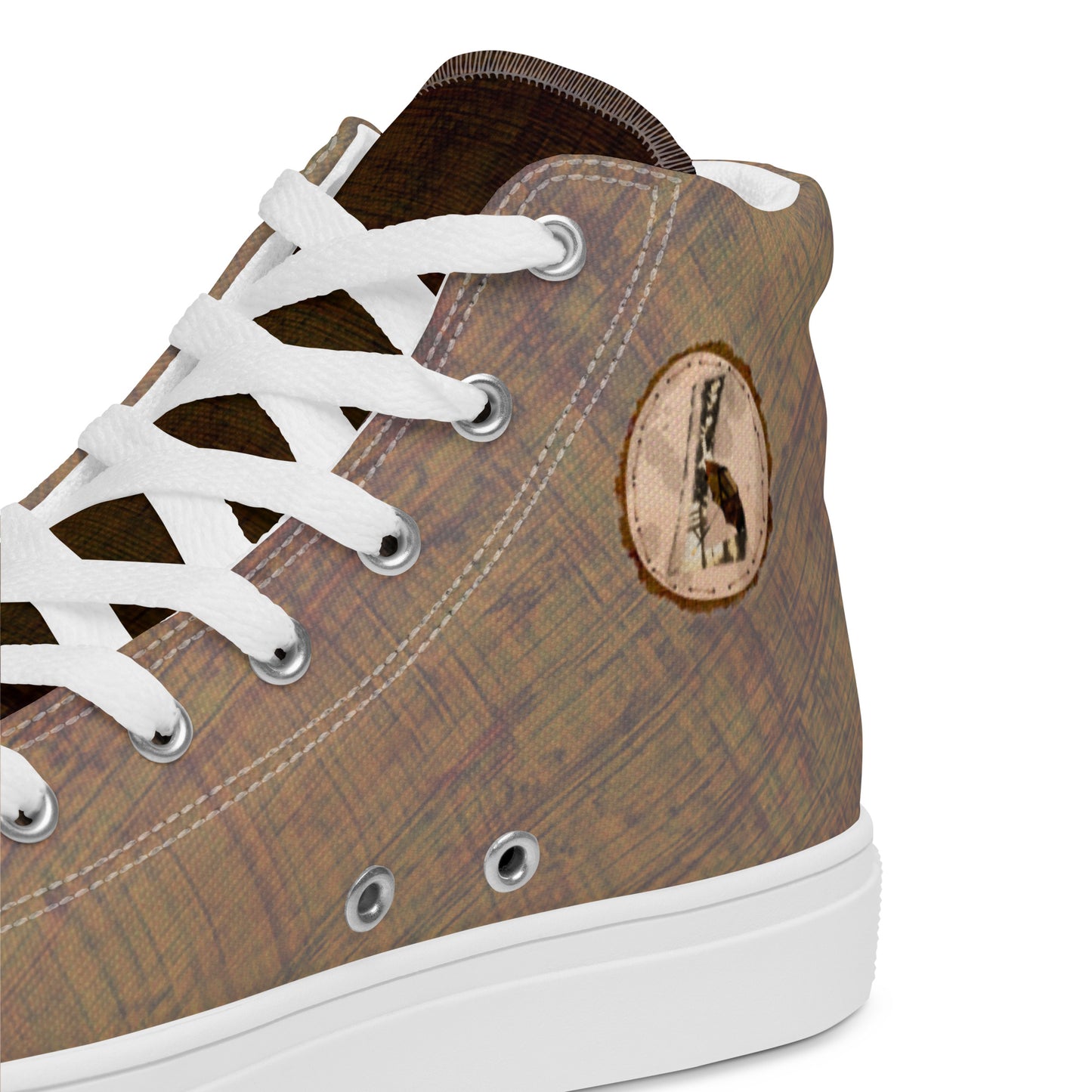 Baskets hautes en toile femme "Ombrelle Brun"