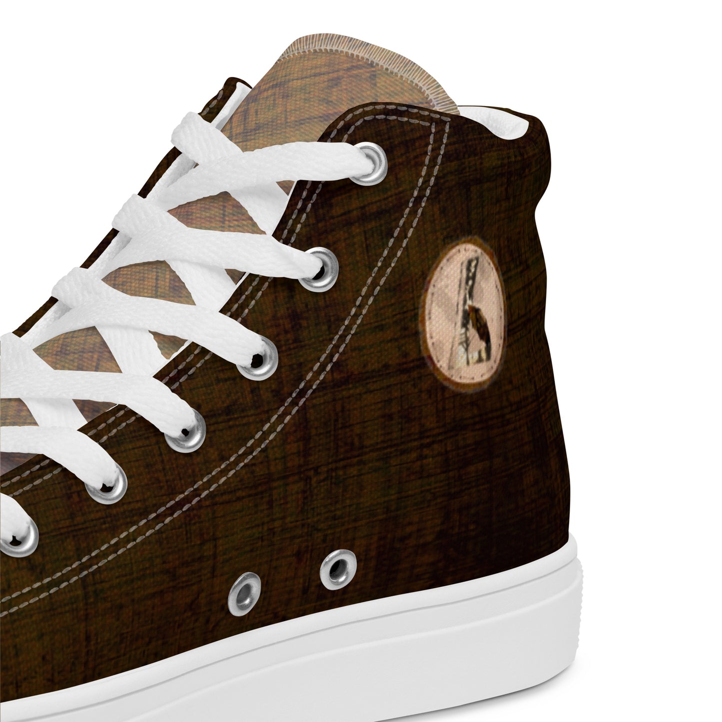 Baskets hautes en toile femme "Ombrelle foncé"