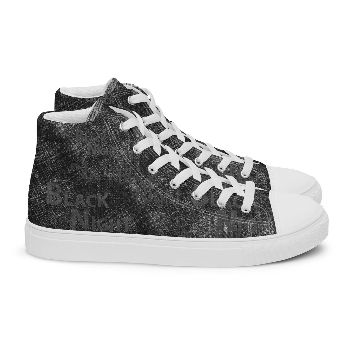 Baskets hautes en toile femme " Spring Black Night"