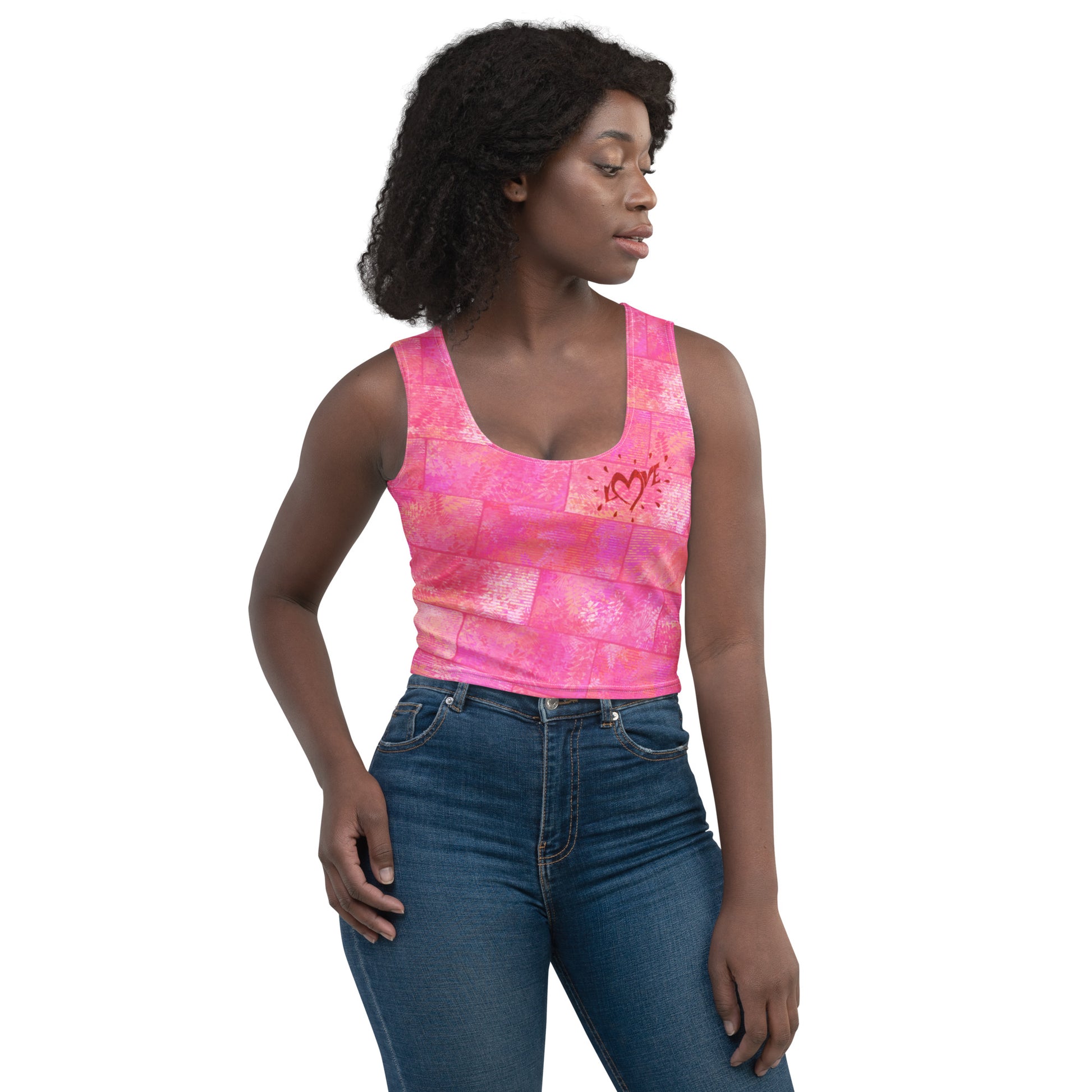 Crop-top Fougère "Pink Love" jomélo