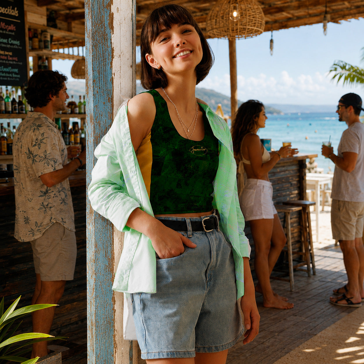 Crop-top Fougère "Vert Eagle " jomélo