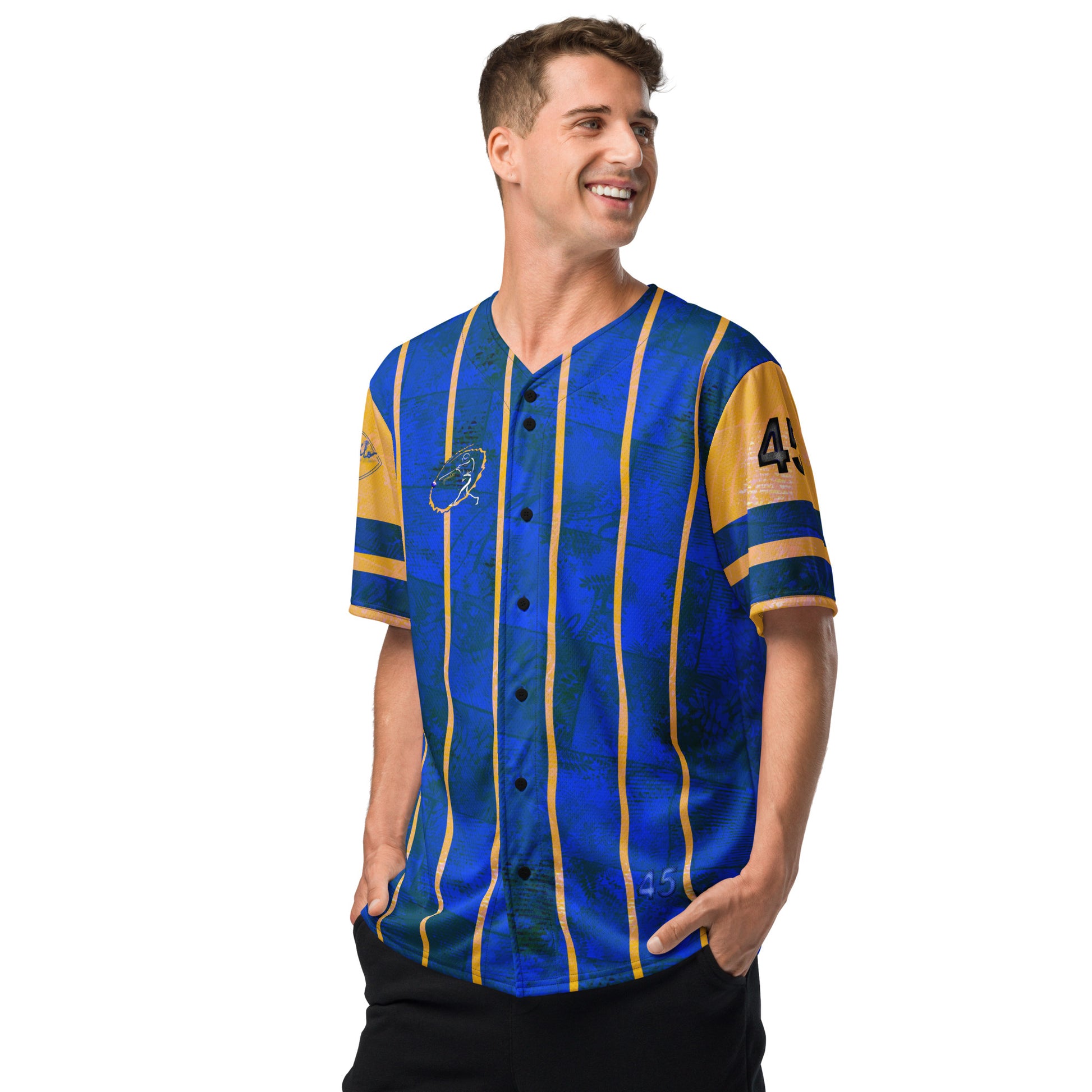 Maillot de baseball Fougère "Bleu Yellow" jomélo
