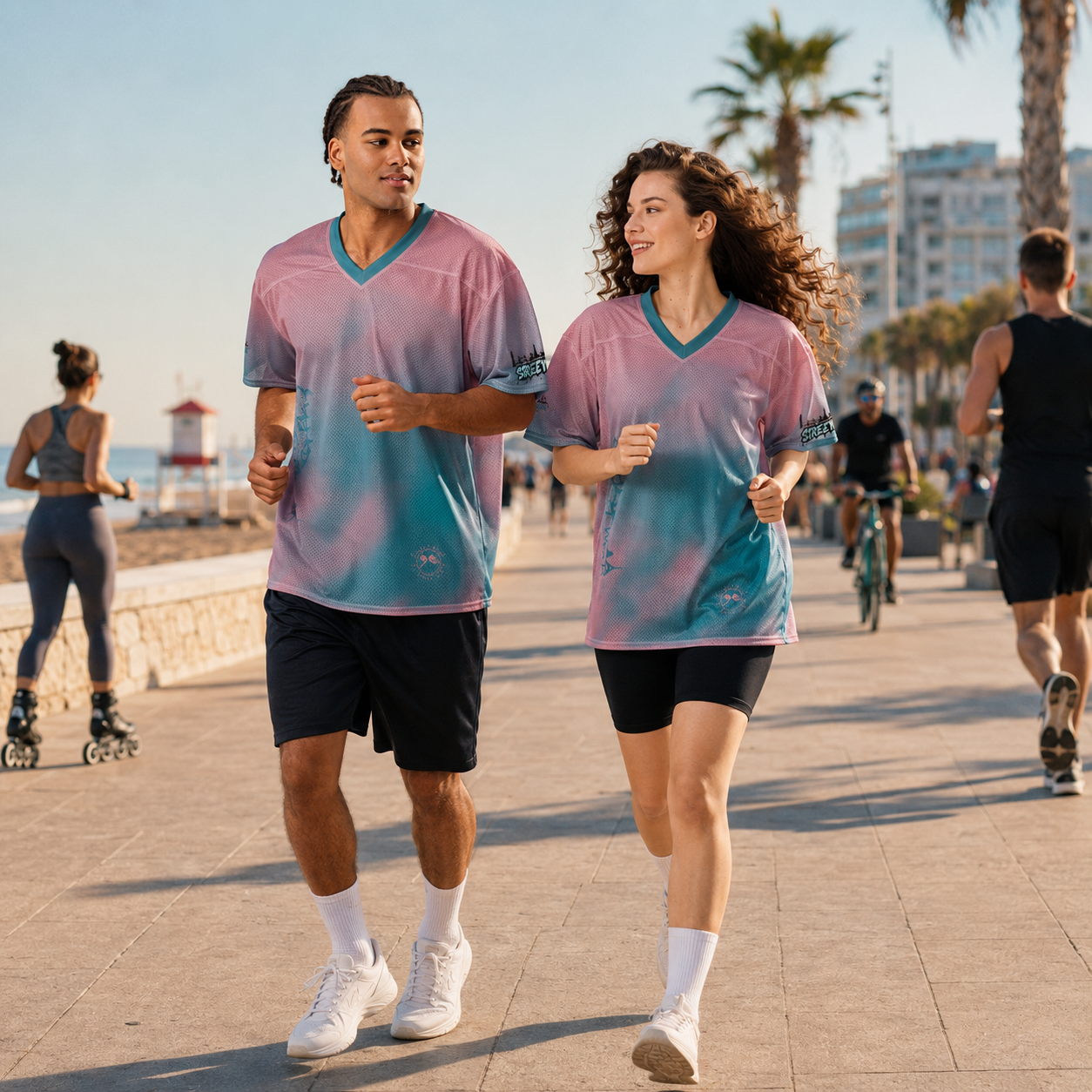 Maillot manches courtes "Streetwear V Pink"