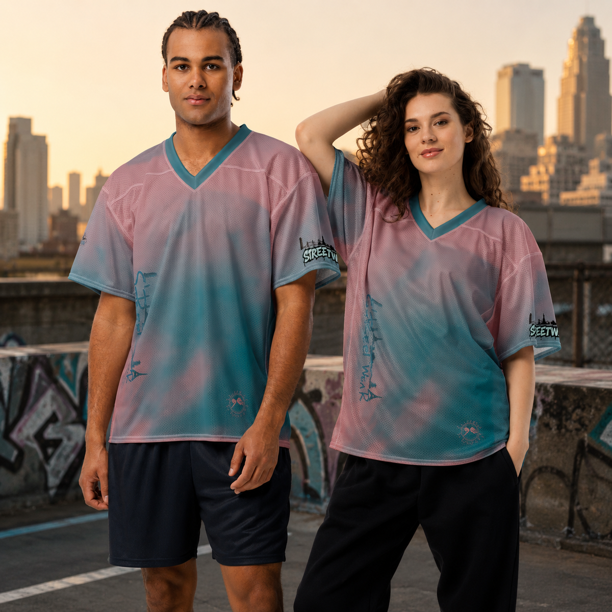 Maillot manches courtes "Streetwear V Pink"