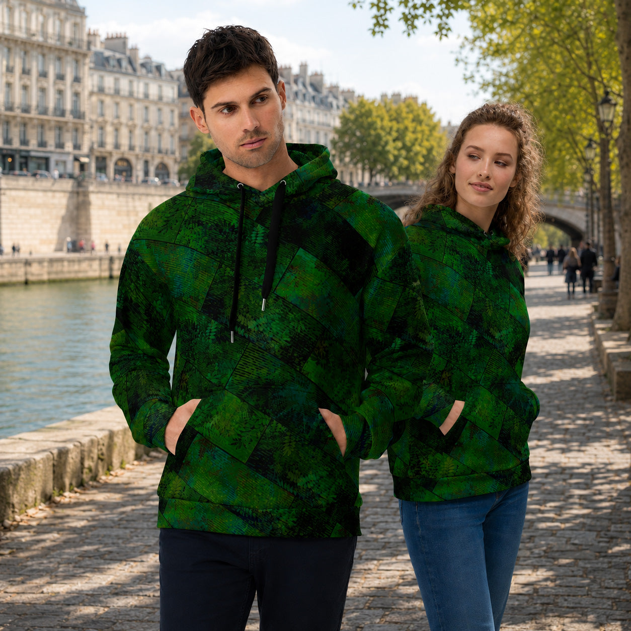 Sweat à Capuche Fougère "Green Eagle" jomélo