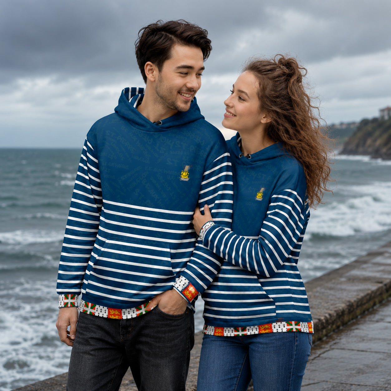 Sweat à capuche "St Pierre et Miquelon Blue" jomélo