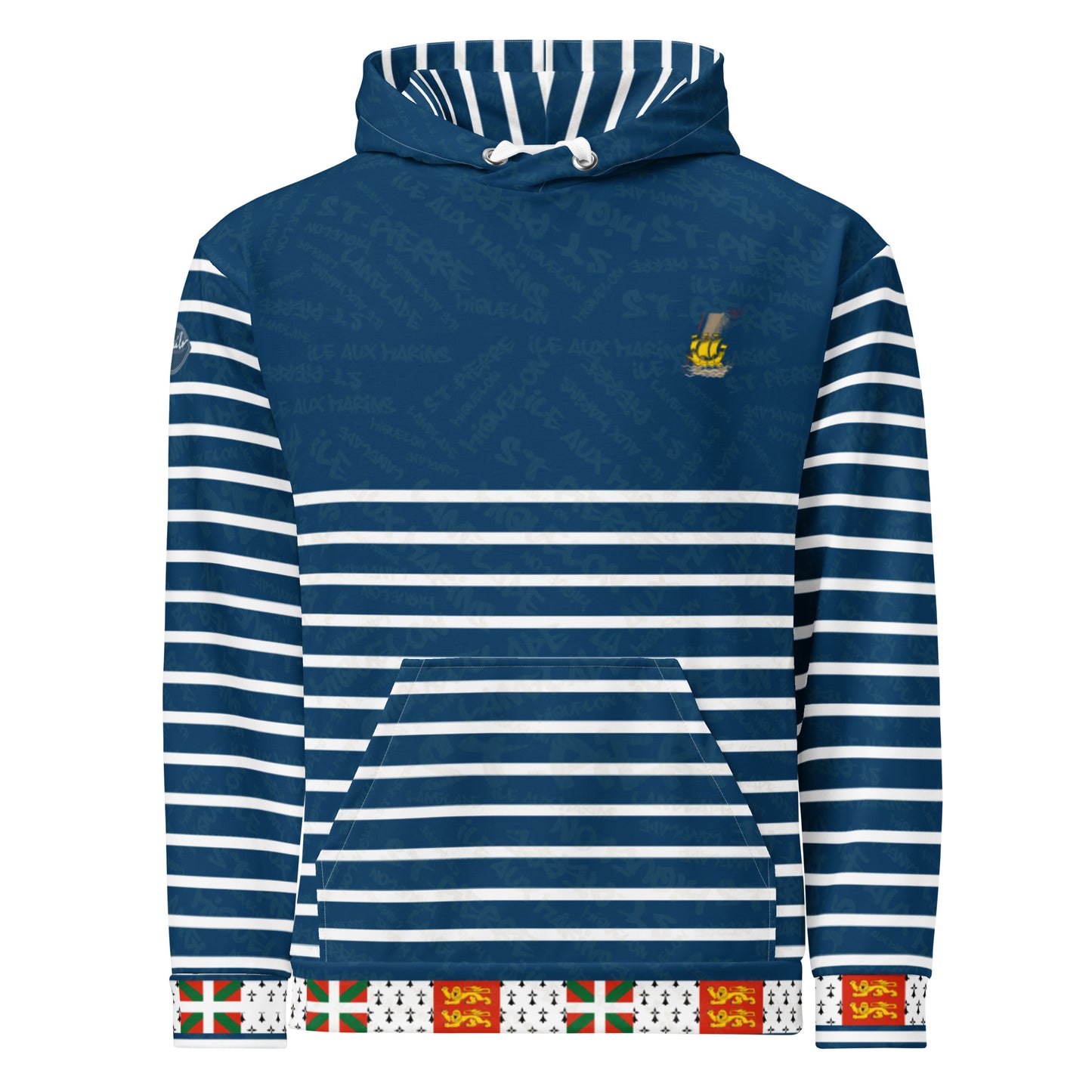 Sweat à capuche "St Pierre et Miquelon Blue" jomélo