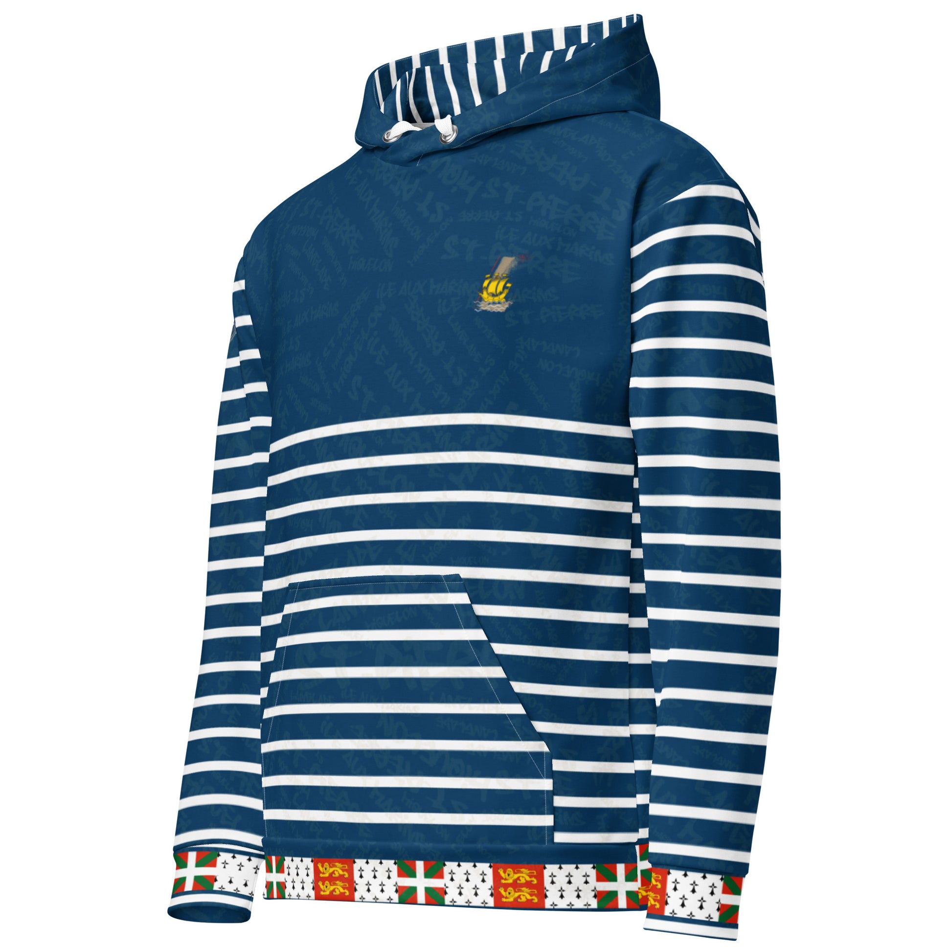 Sweat à capuche "St Pierre et Miquelon Blue" jomélo