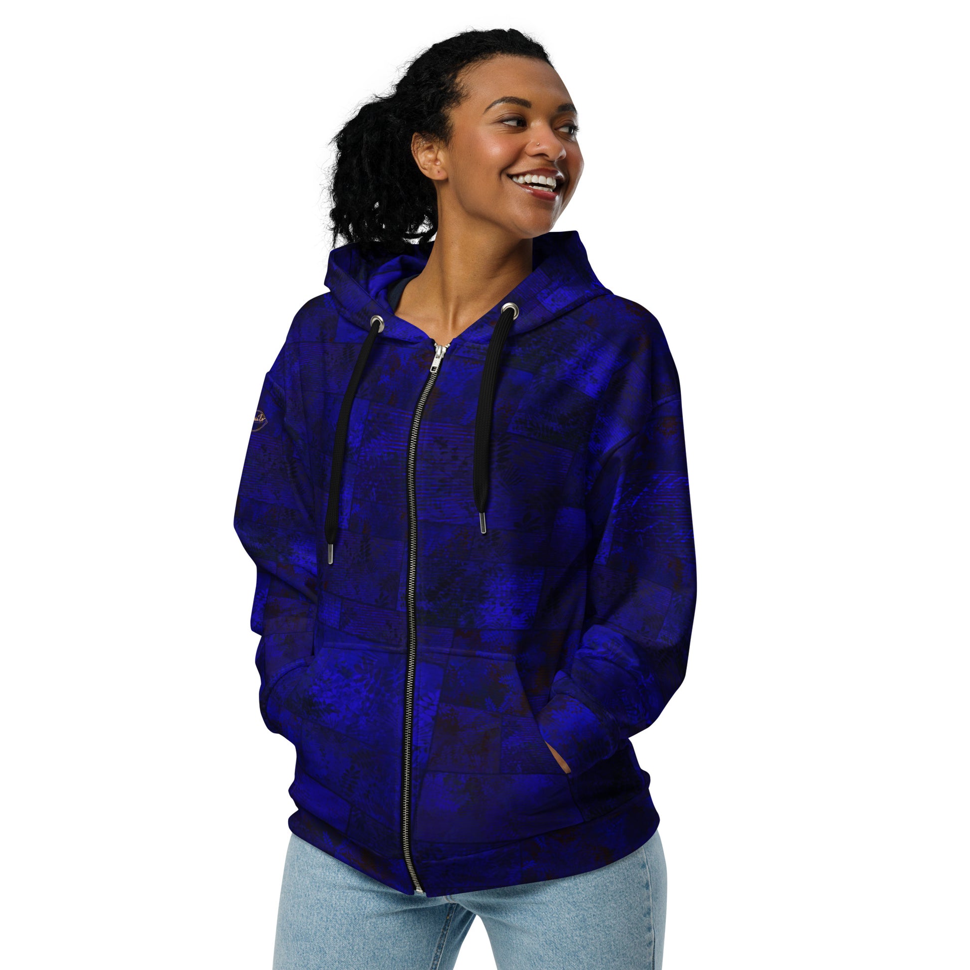 Sweat à capuche zippé Fougère " Bleu Marine " jomélo