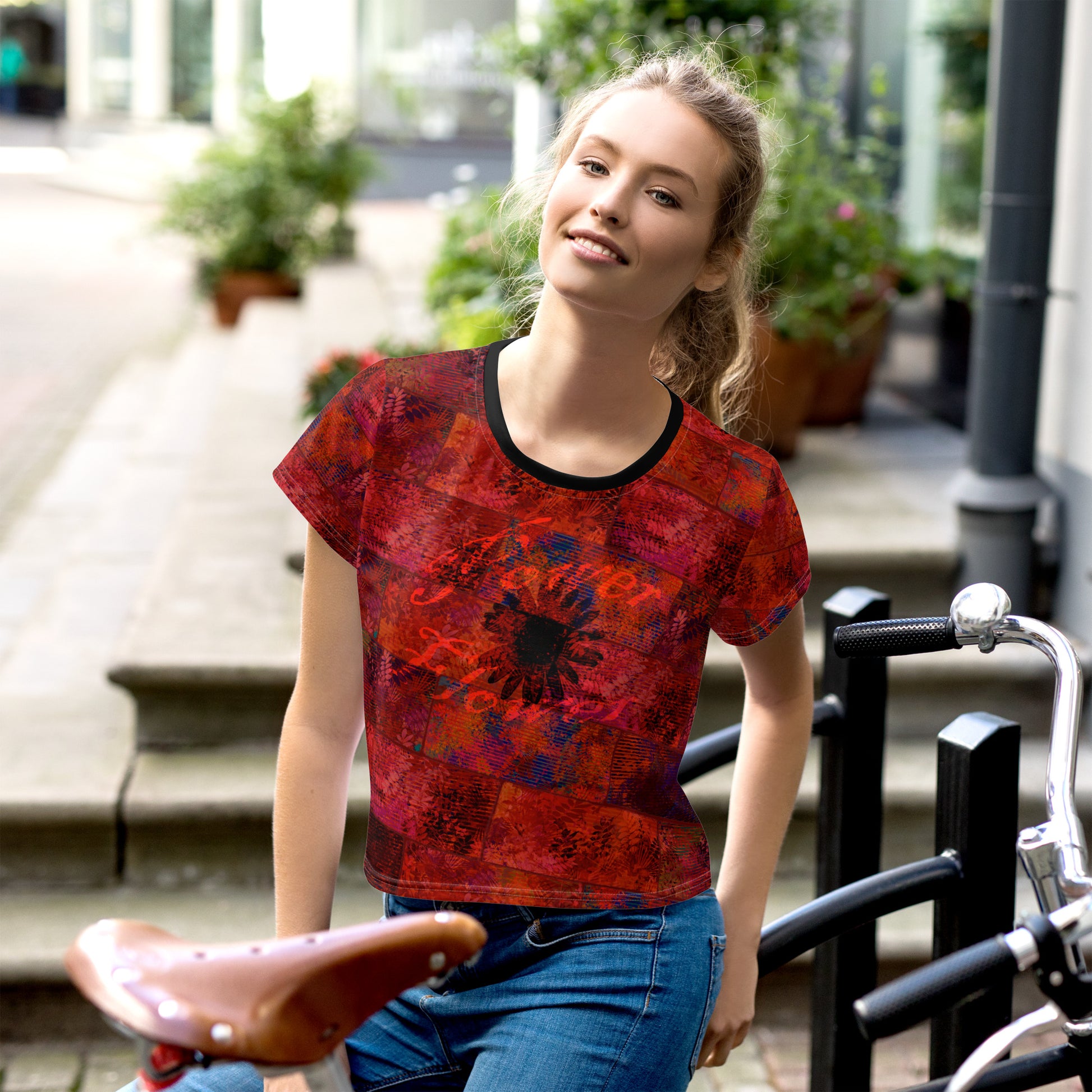 T-shirt court Fougère "Power Flower" jomélo