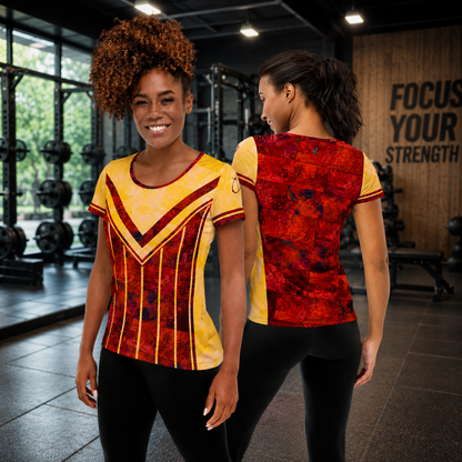 T-shirt de sport  femmes Fougère "Rouge Flamboyant" jomélo