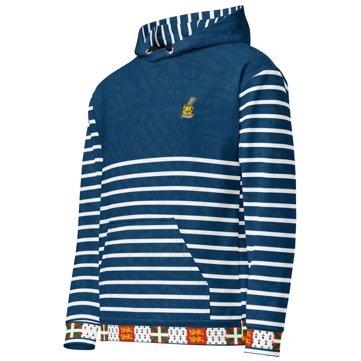 Sweat à capuche "St Pierre et Miquelon Blue"