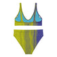 Maillot de bain bikini taille haute "River Yellow Blue"