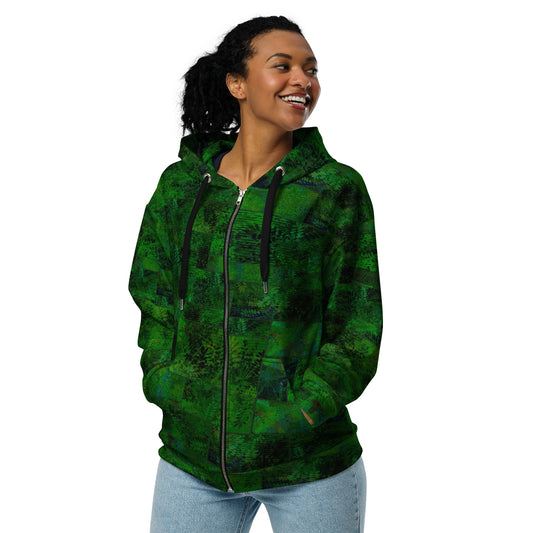 veste à capuche zippé fougère "Vert Printemps"