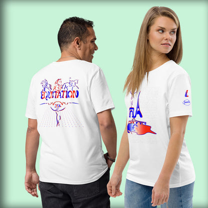 T-shirt unisexe en coton biologique "Equitation" blanc