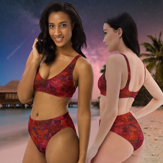 Maillot de bain 2 pièces "Fougère Red"