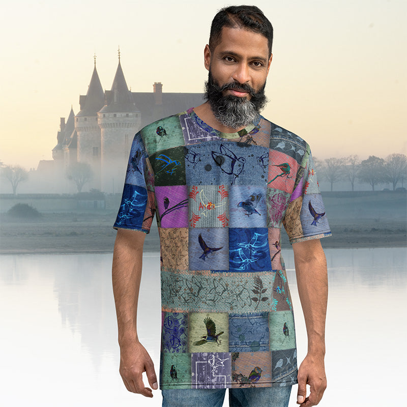 t-shirt patchwork oiseaux jomelo
