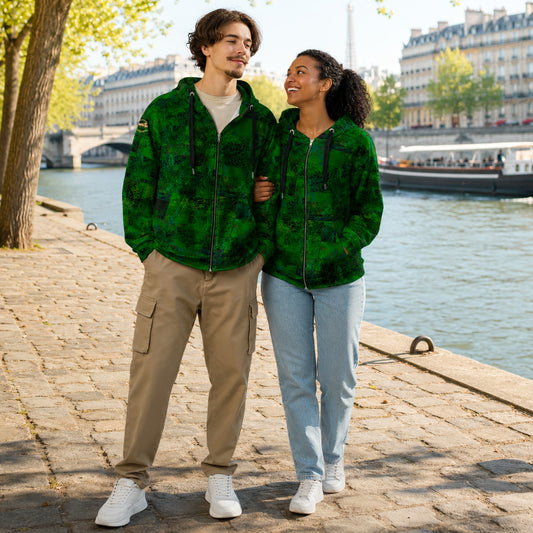 veste à capuche zippé fougère "Vert Printemps" Jomélo