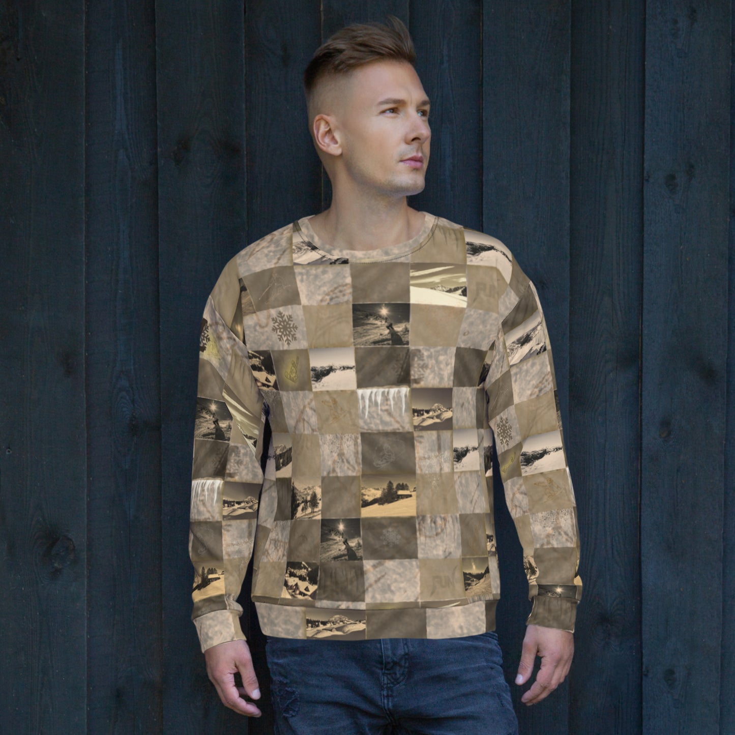 Sweat-Shirt  homme "Patchwork Mountain"