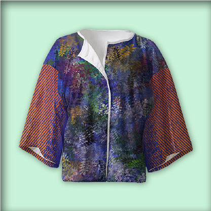 Short Kimono "Dark Wisteria" 
